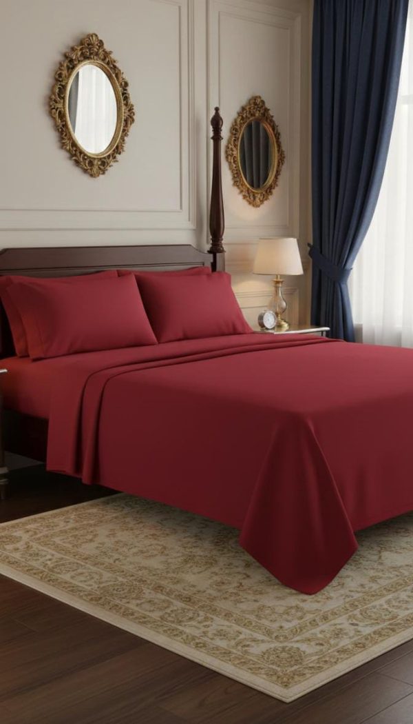 Premium Pure Cotton Satin Double Bed Sheet with 2 Pillow Covers