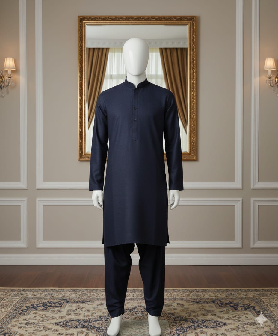 Unstitched Shalwar Qameez – Winter Wool Fabric | Smoke Grey