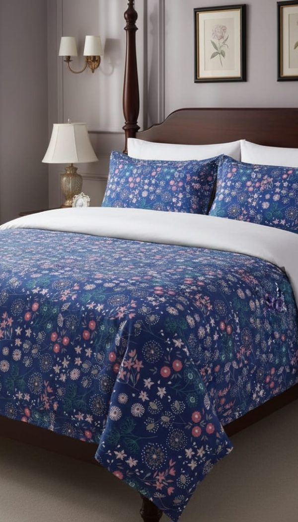 Percale Cotton Double Bed Sheet with Two Pillow Covers