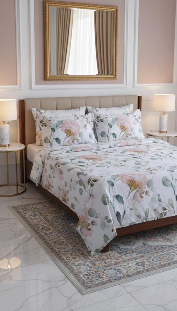 Premium Cotton Satin King Bed Sheet with 2 Pillow Covers