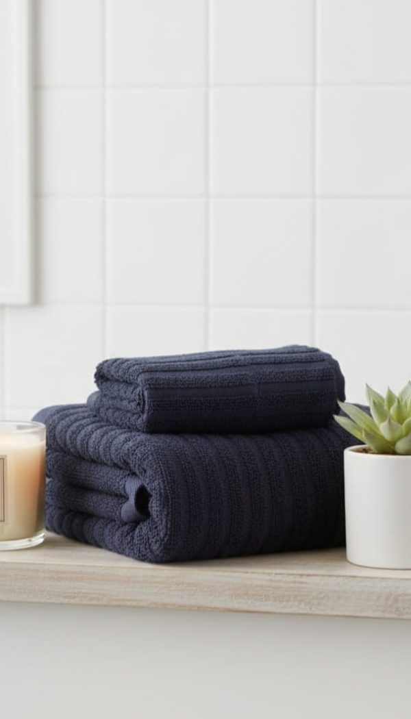 Export Quality Pure Cotton Medium Towel – Navy Blue