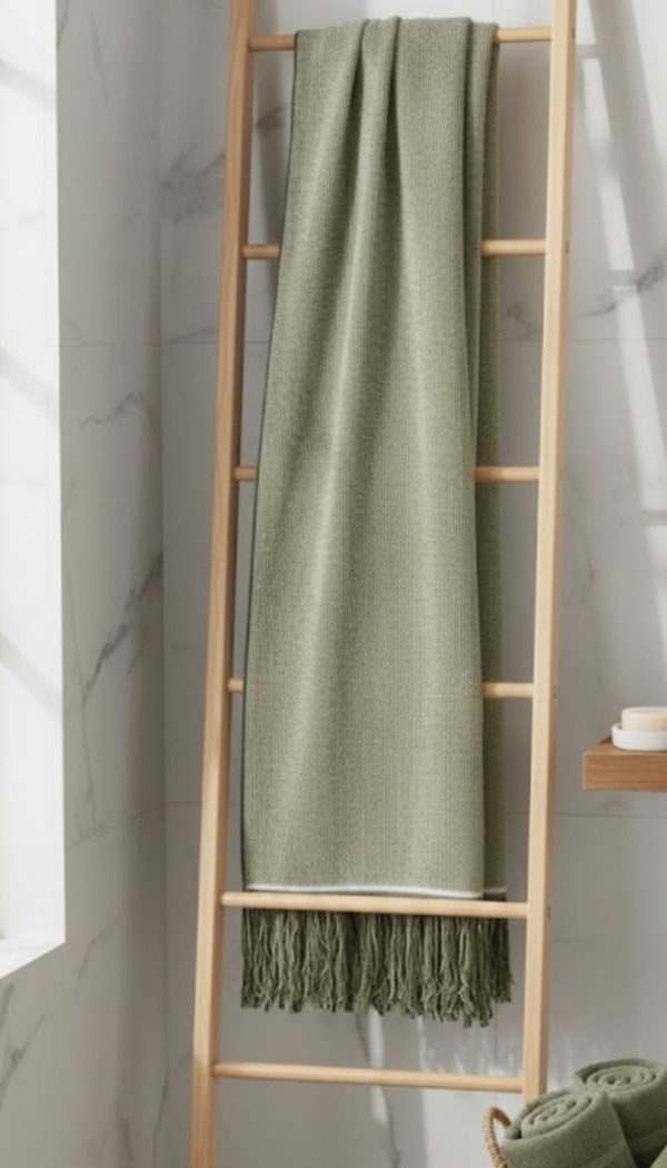 Luxury Export Quality Pure Cotton Large Bath Towel – Olive Green.