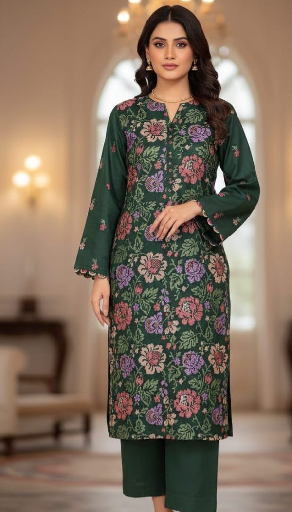 Unstitched lawn embroided 2 piece.