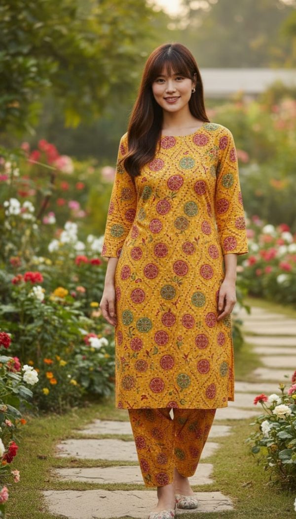 Unstitched casual lawn 2 piece.