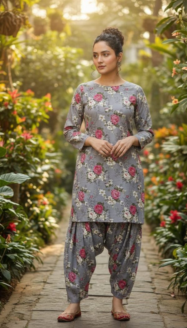 Unstitched casual lawn 2 piece.