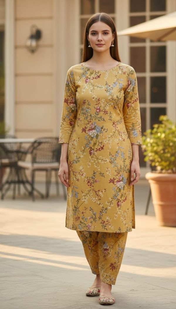 Unstitched casual lawn 2 piece.