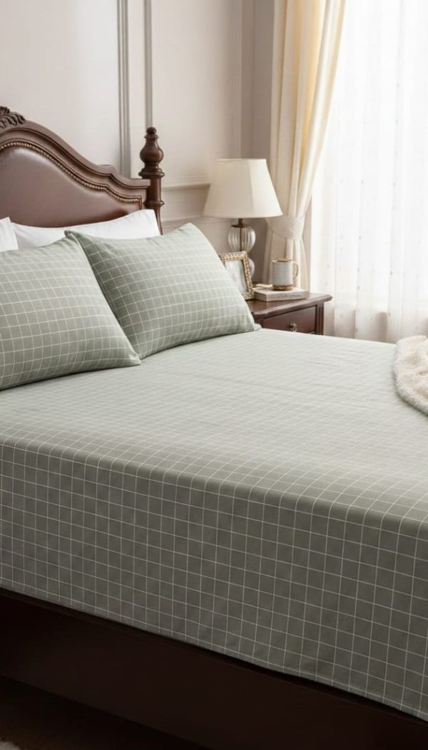 Cotton jeans Bed sheet with two pillow covers in Elegant design.