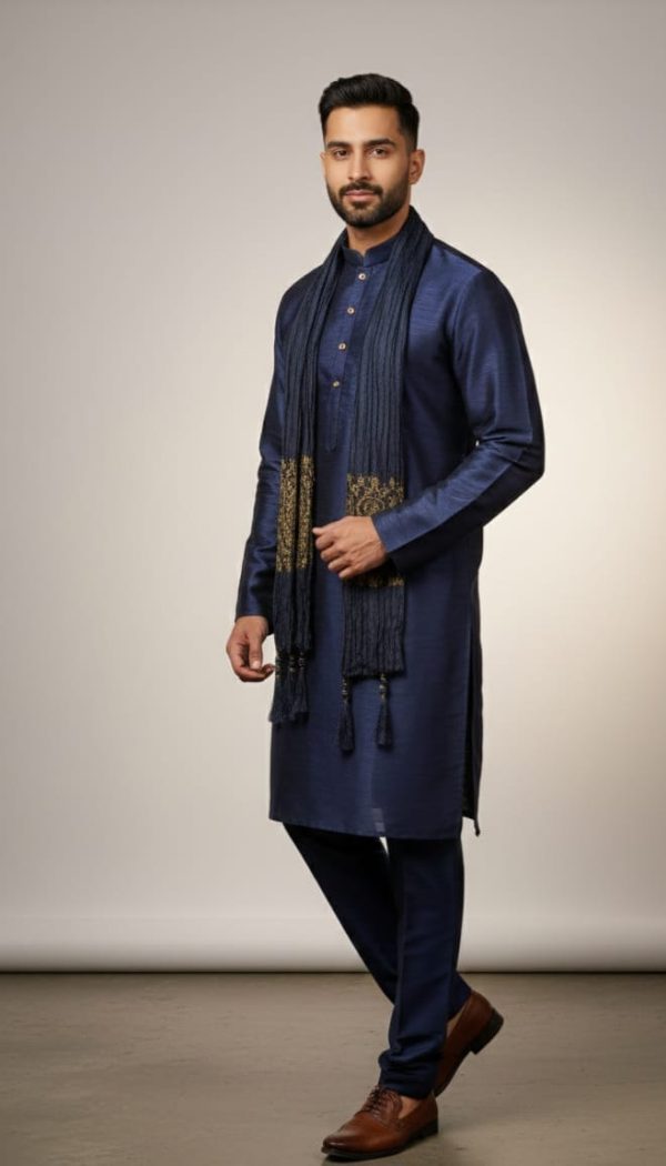 Stitched gents Kurta pajama with stole. Size : Medium