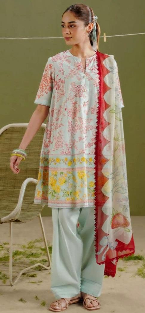 Digital printed lawn unstitched 3 piece