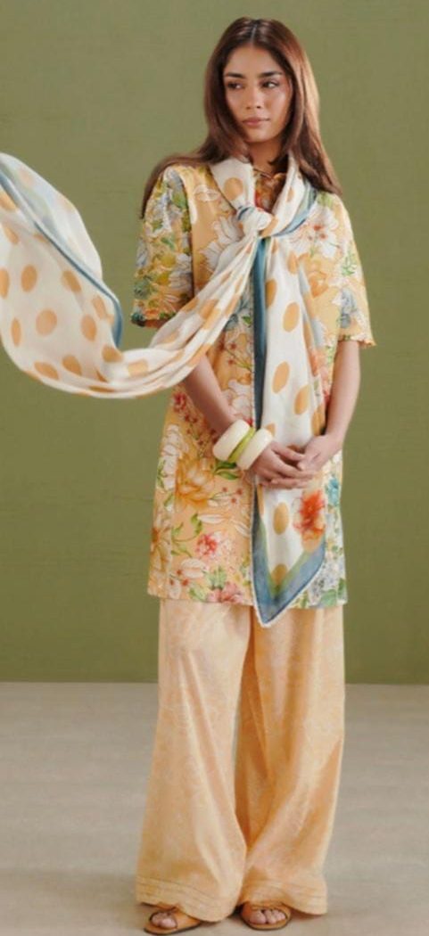 Digital printed lawn unstitched 3 piece